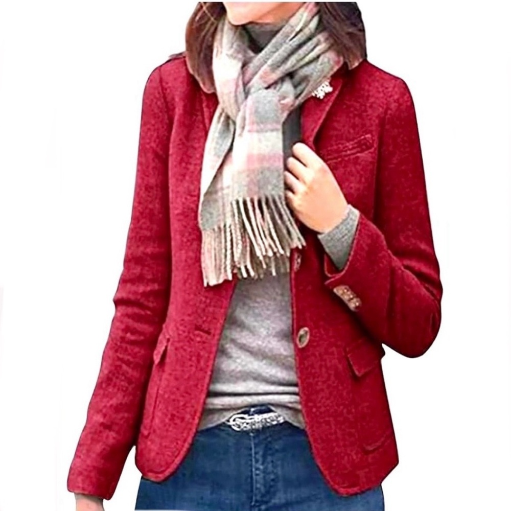 LL Bean Wool Blend Red Blazer | M